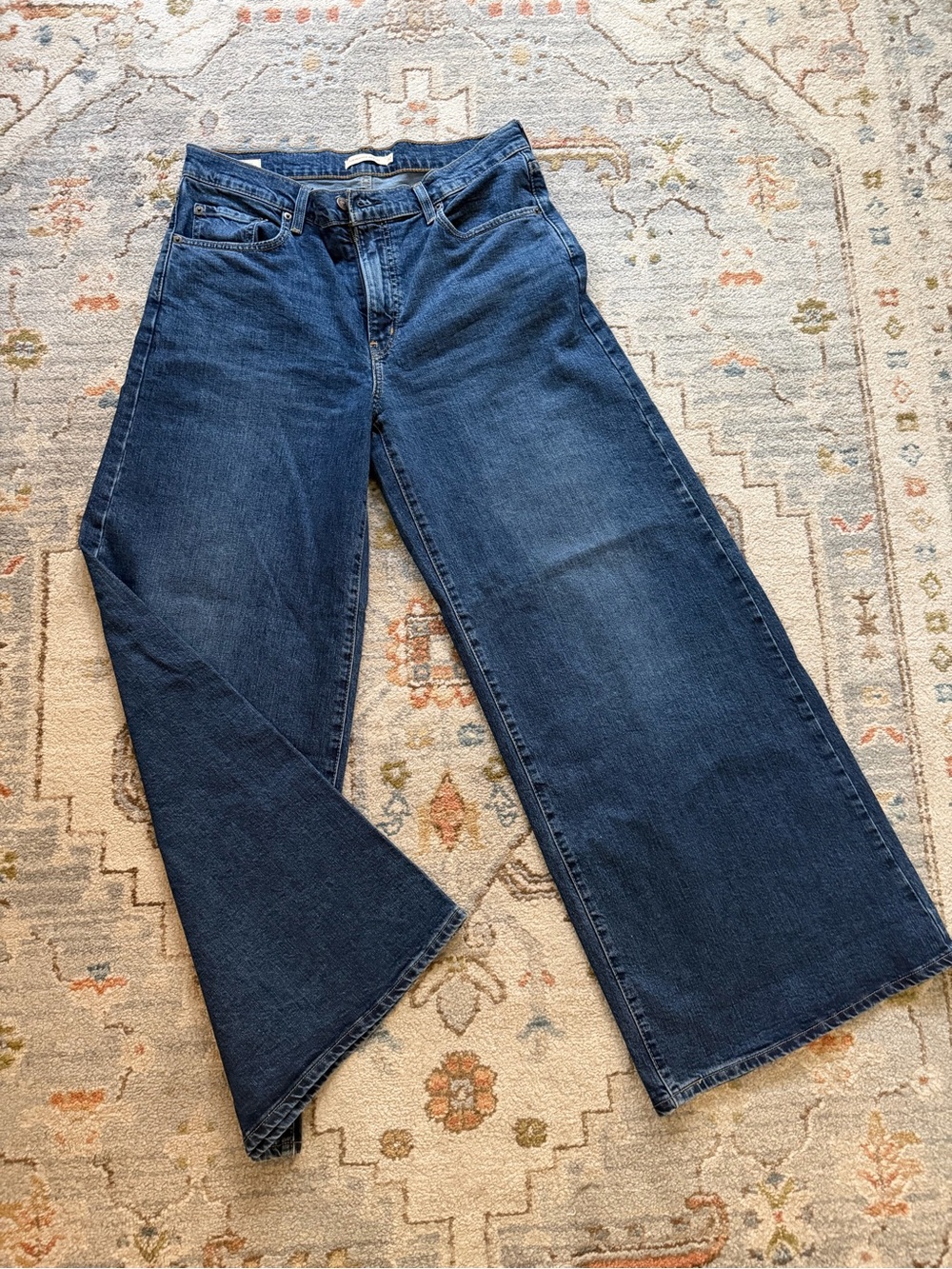 Levi's Indigo Wide-Leg High-Rise Jeans
